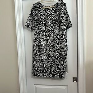Talbots black animal print dress